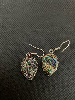 Multicolor Teardrop Druzy Earrings